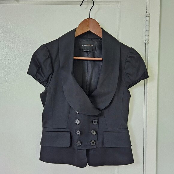 *Vintage* BCBGMaxAzria Cap Sleeve Vest - Black - Small - Picture 1 of 4